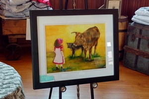 girl and cows painting
