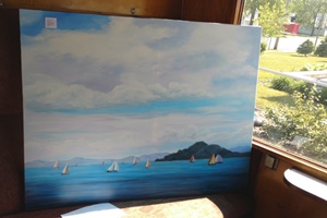 sailboats painting