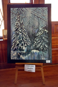 snowy pines painting