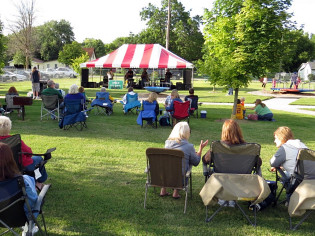 Relaxing at the Standish Depot Summer Concert Series